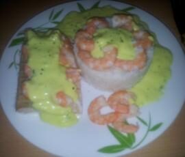 Saumon sur Lits de Crevette Sauce Coco