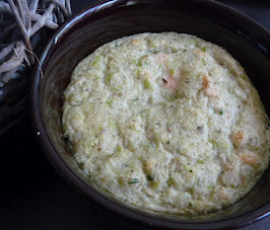 Soufflé courgettes, champignons et saumon fumé