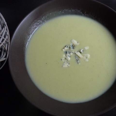 Soupe de courgettes au bleu d'Auvergne