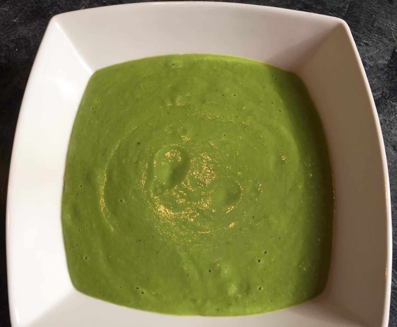 Soupe petits pois et jambon