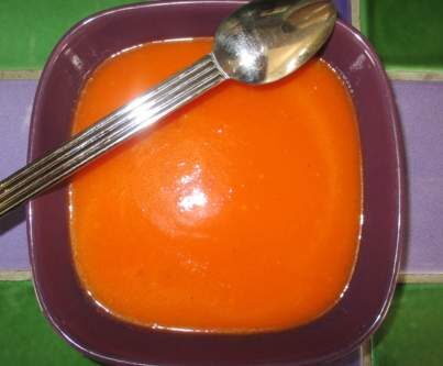 Soupe rouge aux légumes de mon jardin