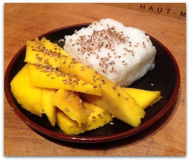 Sticky Rice (riz gluant) à la mangue et au lait de coco