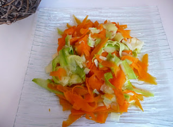 Tagliatelles de carottes et courgettes