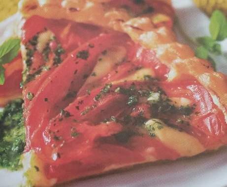 Tarte à la tomate au pistou