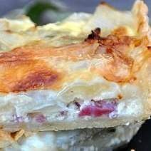 Tarte aux blettes, lardons, parmesan et noix