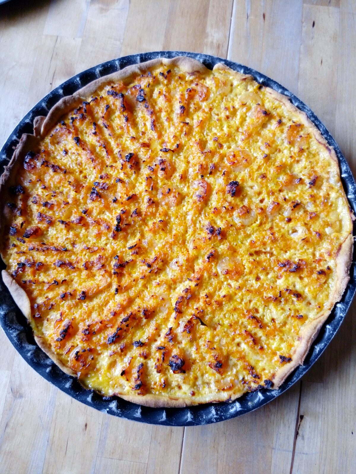 Tarte aux crevettes et aux légumes
