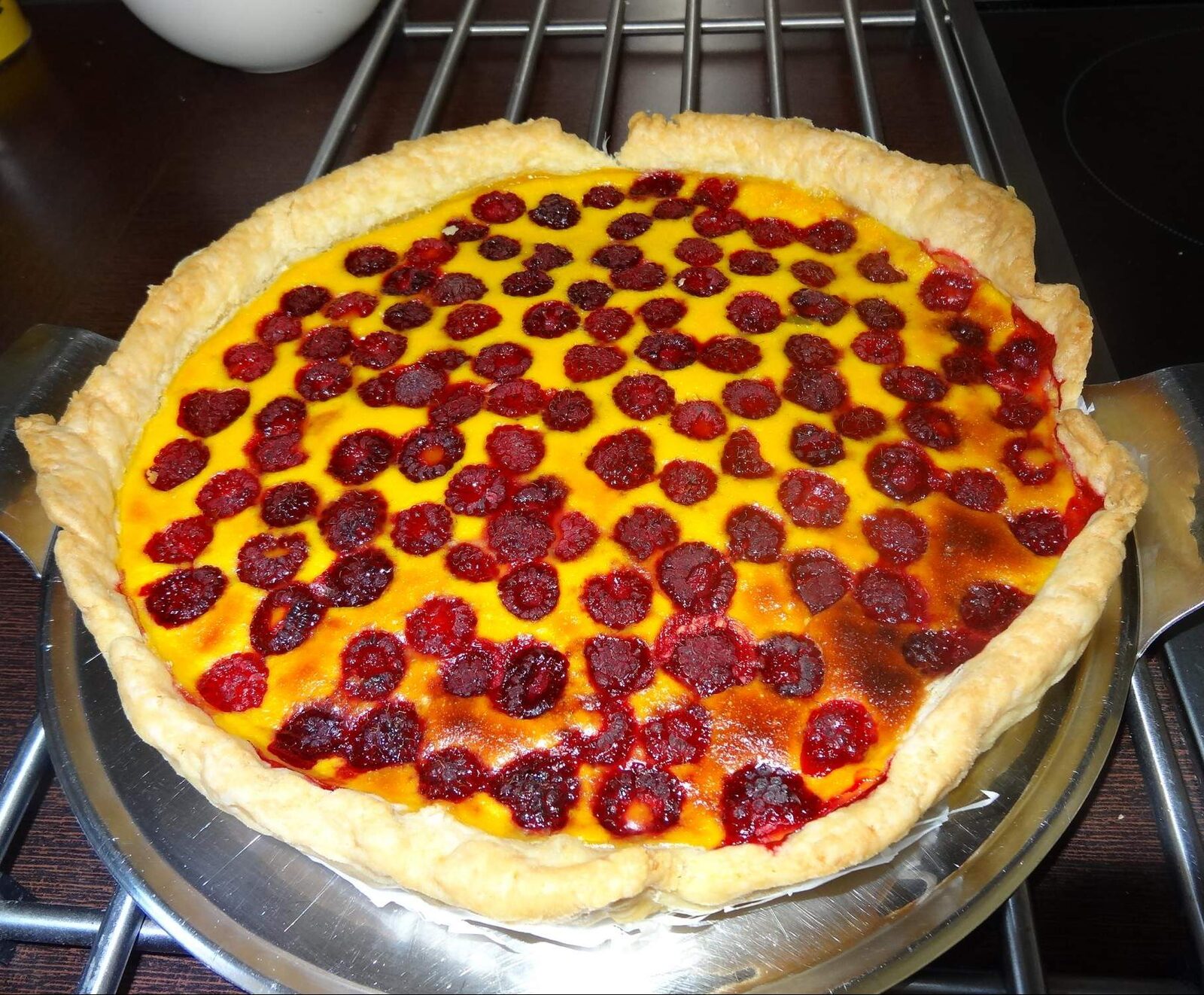 Tarte aux framboises crème amande