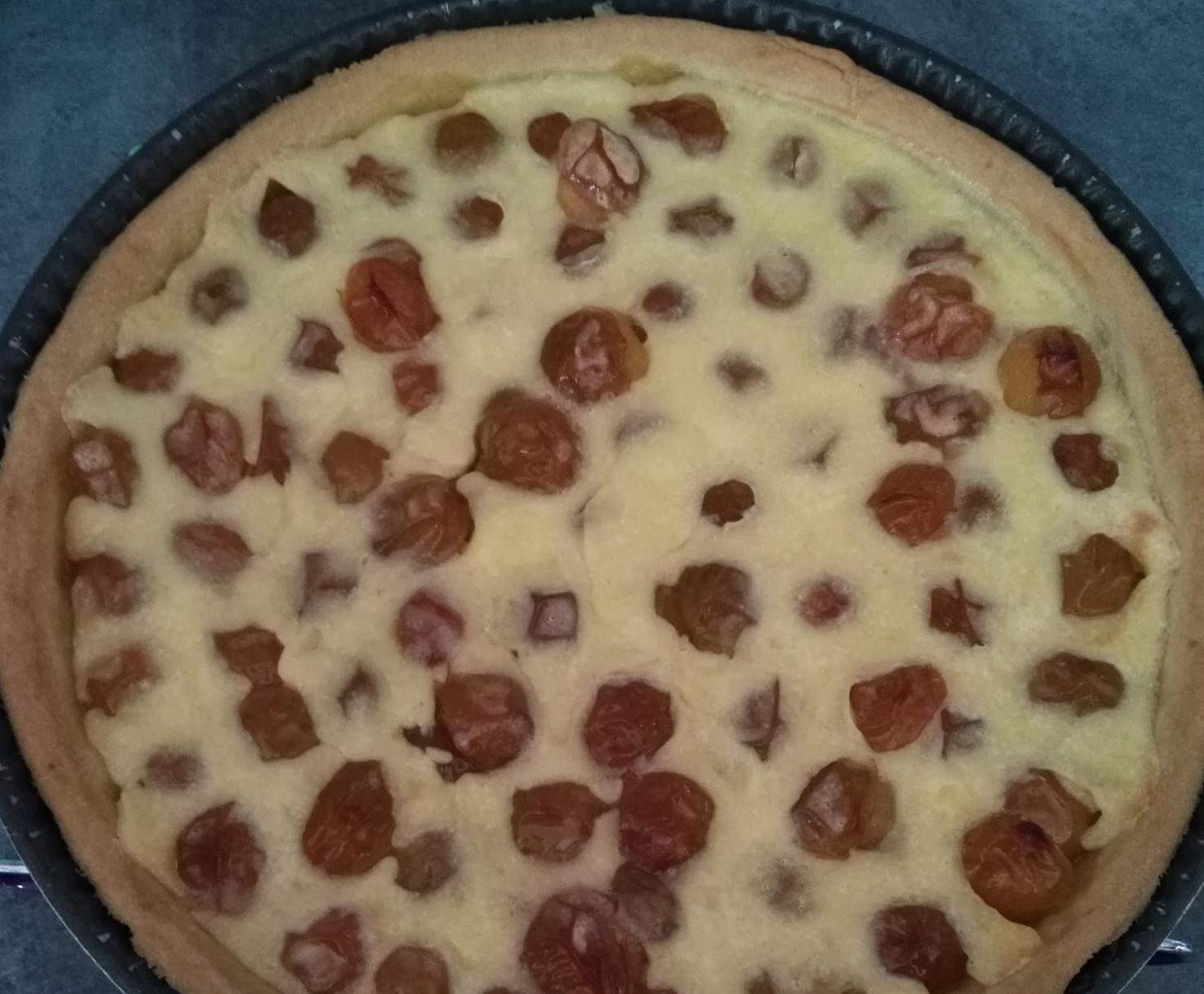 Tarte aux mirabelles et sa crème.