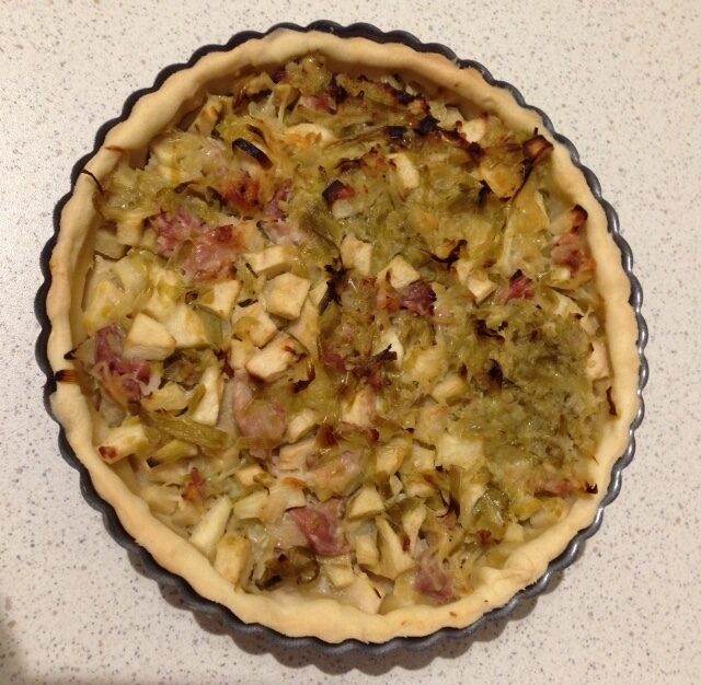 Tarte aux poireaux (avec 1 pomme!)