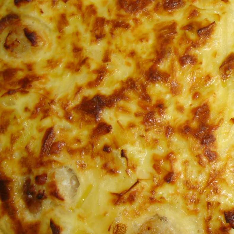 Tarte aux poireaux et noix de Saint-Jacques