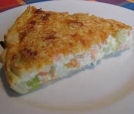 Tarte aux poireaux et saumon fumé