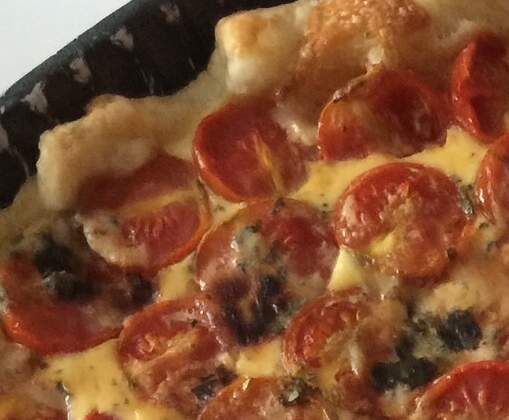 Tarte aux tomates cerise, roquefort et miel d'Elodie