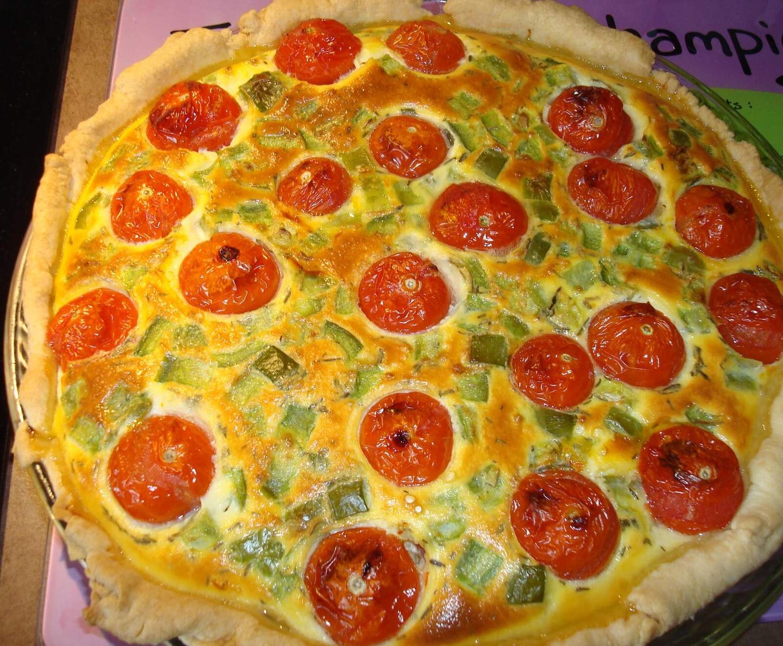 Tarte aux tomates cerises et bacon