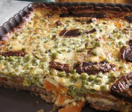 Tarte AuxTroisLégumes Carottes Petits Pois et Tomates Séchées