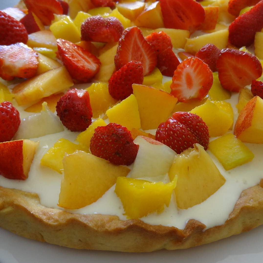 Tarte chocolat blanc et fruits frais