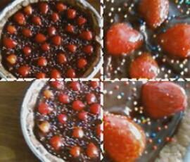 Tarte chocolatée aux fraises