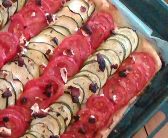 Tarte fine tomate courgette
