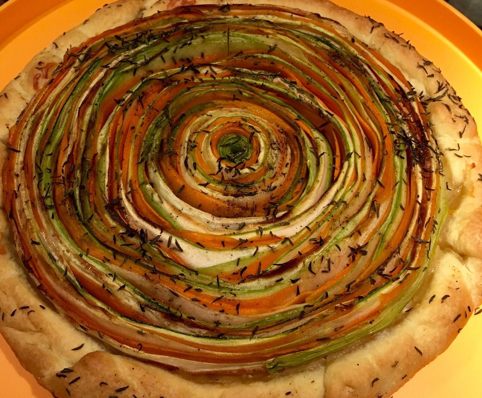 Tarte fleur carottes courgettes