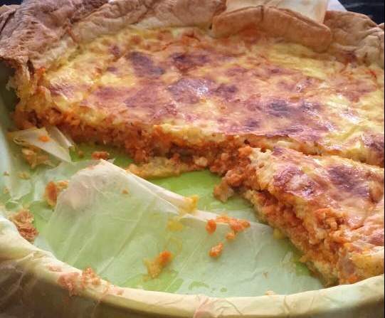 TARTE PUREE DE CAROTTES / JAMBON CRU