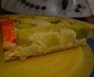 Tarte renversée aux poireaux et au Reblochon