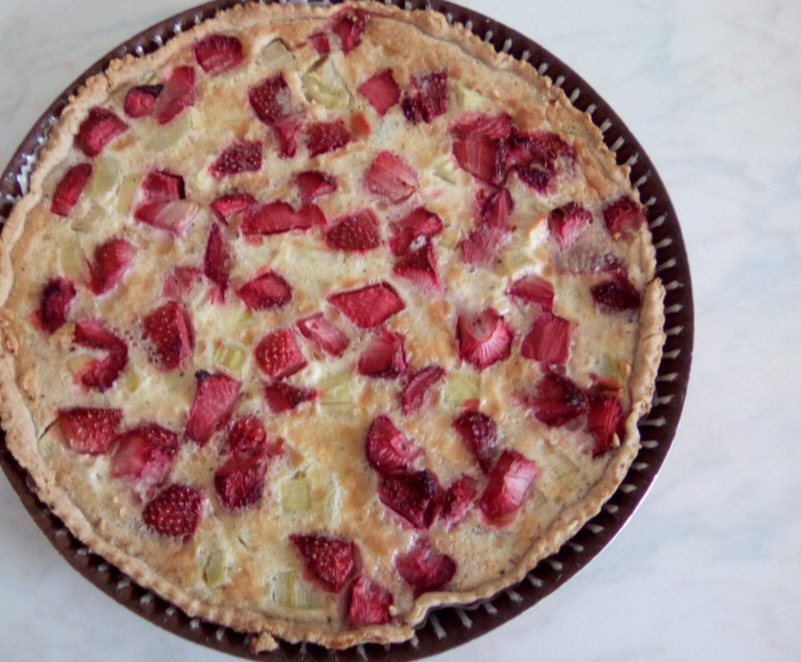 Tarte rhubarbes fraises