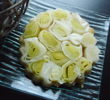 Tartelettes tatin aux poireaux et au saumon