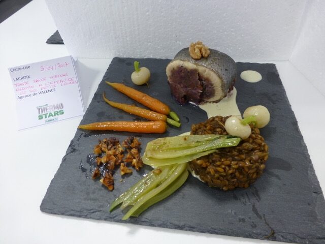 Truite sauce Vercors risotto à l’épeautre et ses petits légumes