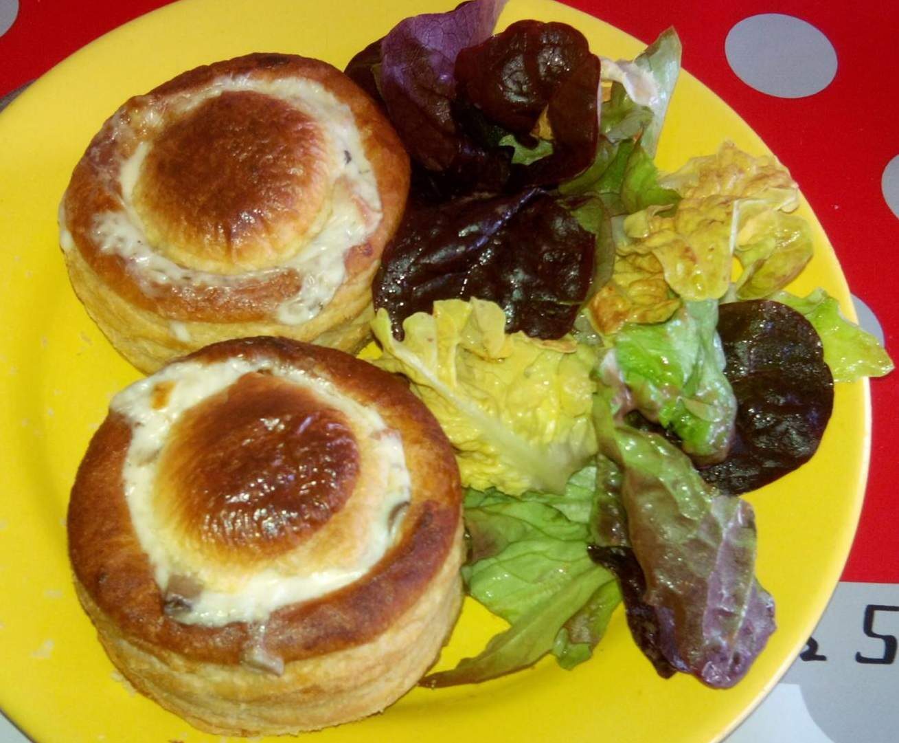 Variante de Bouchées aux champignons et aux lardons