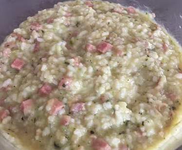 Variante de Risotto courgette/jambon/lardons