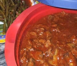 Veaux marengo avec haricots verts