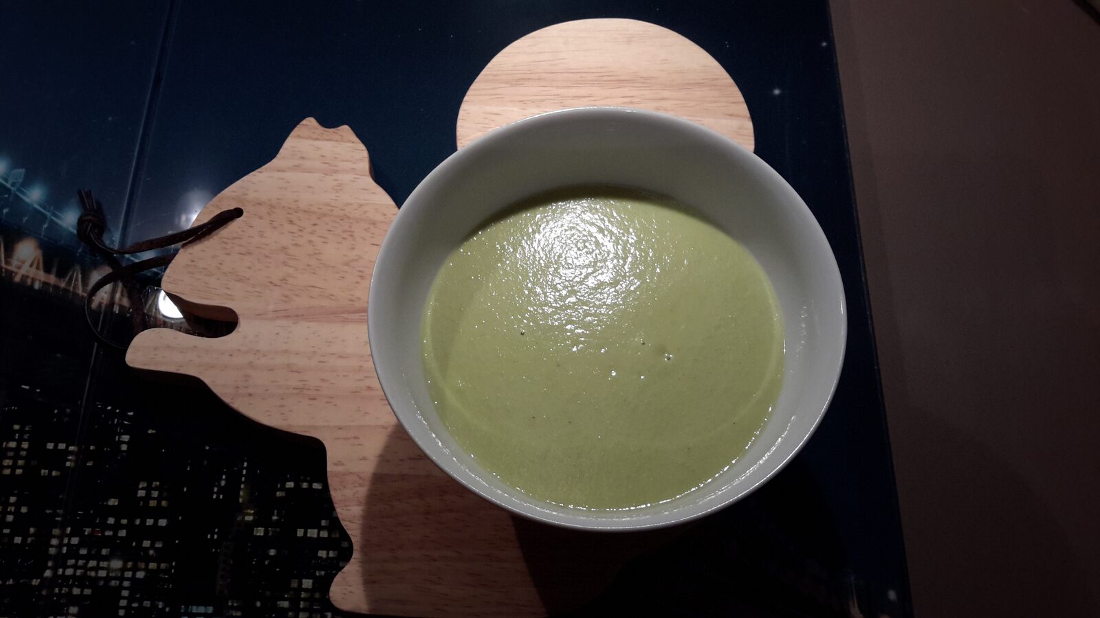 Velouté asperge-lardon-kiri