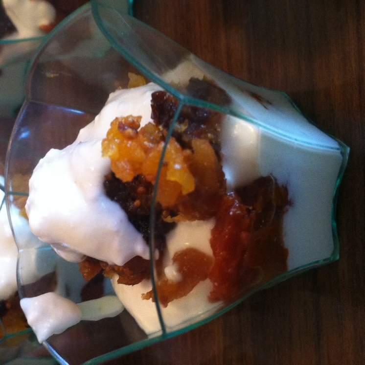 verrine chèvre tomates séchées et fruits secs