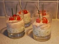 Verrine concombre à la menthe - mousse de thon