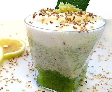 Verrine de concombre au fromage blanc
