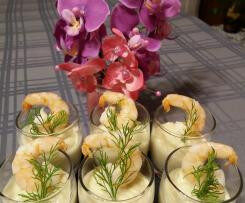 Verrine de mousse de chou -fleur et crevettes