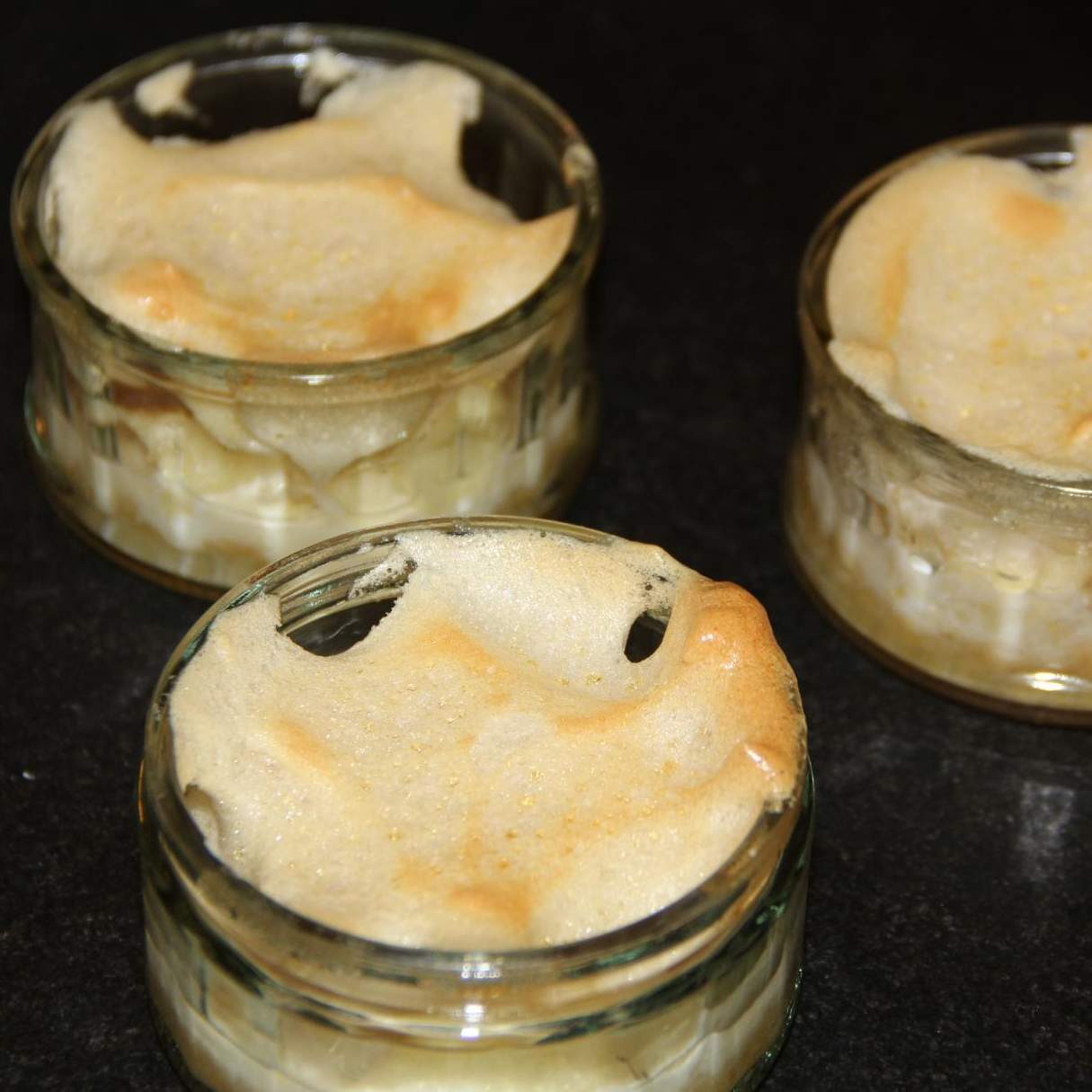 Verrine de pommes meringuées