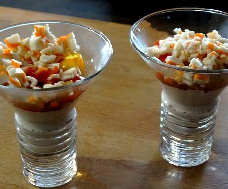 Verrine thon, tomate, surimi