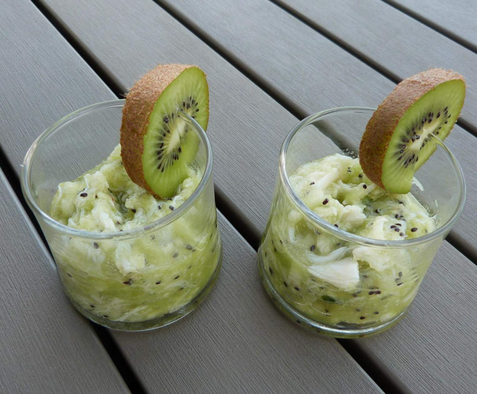 verrines de crabe au kiwi