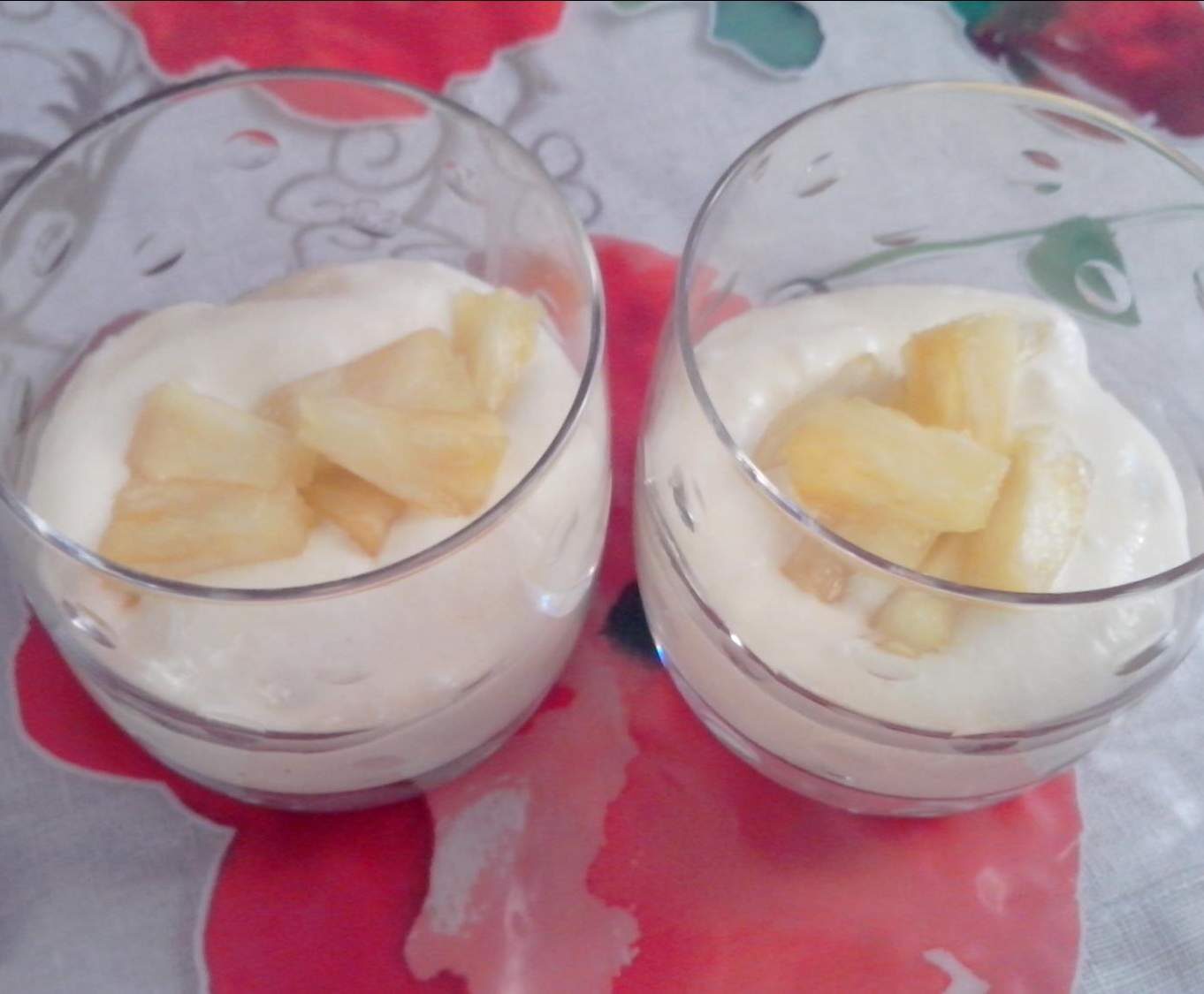 verrines façon tiramisù à l'ananas
