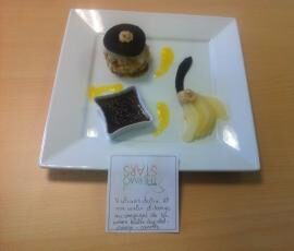 Vulcano dolce et son coulis d'orange accompagné de sa crème brûlée chocolat-orange-canelle